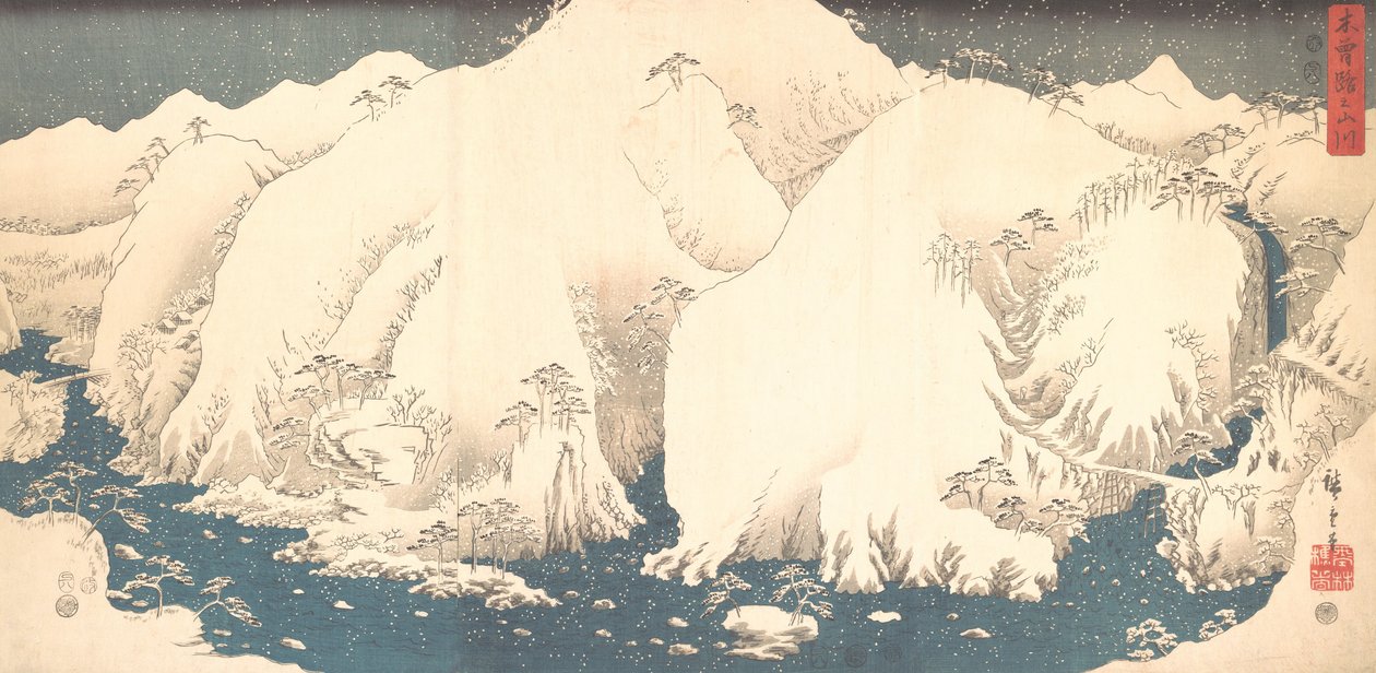 Montanhas Kiso na neve, 1857., 1857. de Ando Hiroshige