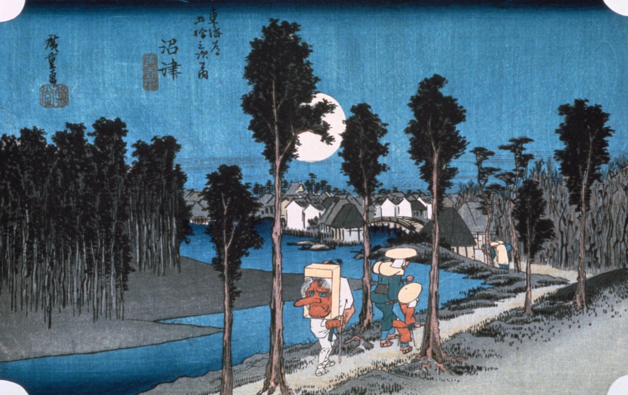 Lua em Numazu, das 53 estações de Tokaido, 1832. de Ando Hiroshige