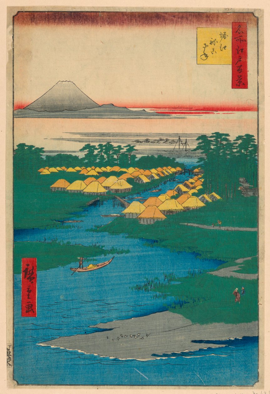 Nekozane no canal Horikiri nº 96 de cem vistas famosas de Edo (Horie, Nekozane) de Ando Hiroshige