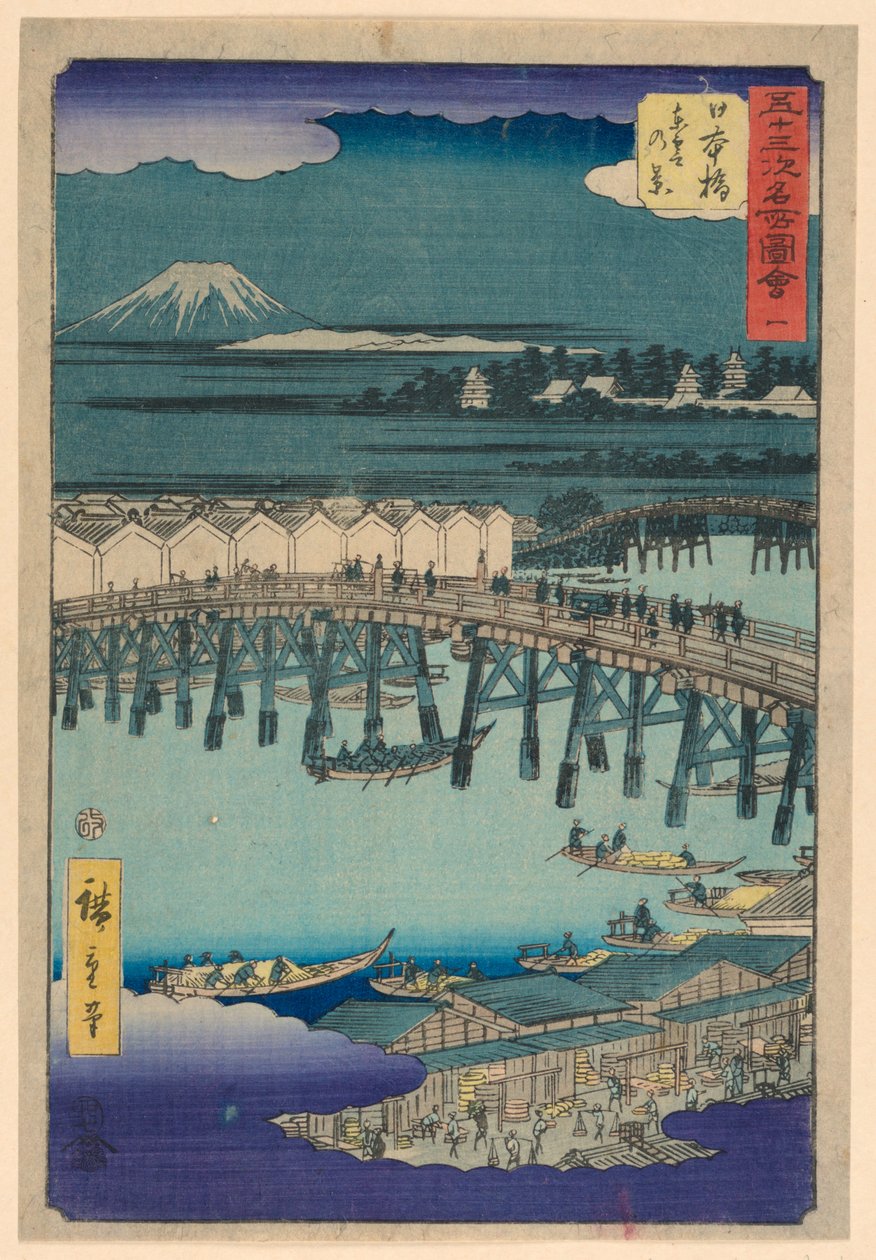 Nihonbashi da série 53 Estações de Tokaido de Ando Hiroshige