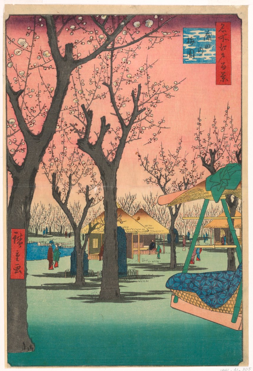 Plum Garden, Kamata (Kamata no Umezono) Da Série Cem Vistas de Edo de Ando Hiroshige