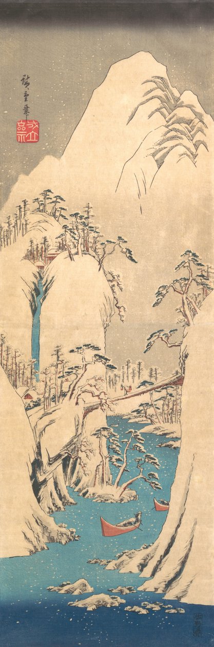 Desfiladeiro Nevado. de Ando Hiroshige