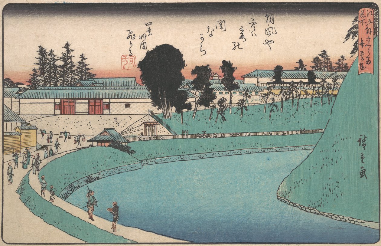 Fora do Sakurada Benkei Bori, não é? 1843. , mosquito. 1843. de Ando Hiroshige