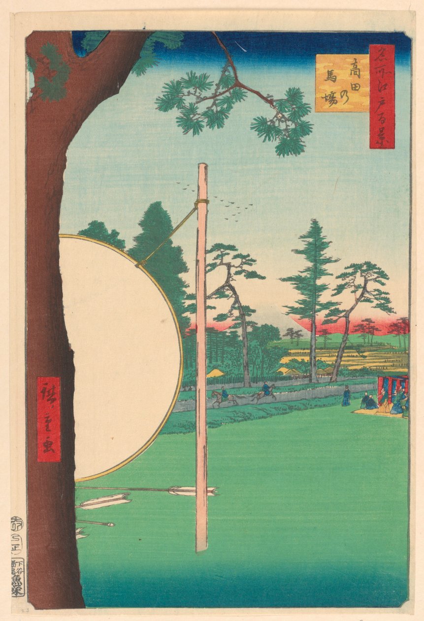 Takata Riding Grounds (Takata no baba) Da série Cem vistas famosas de Edo de Ando Hiroshige