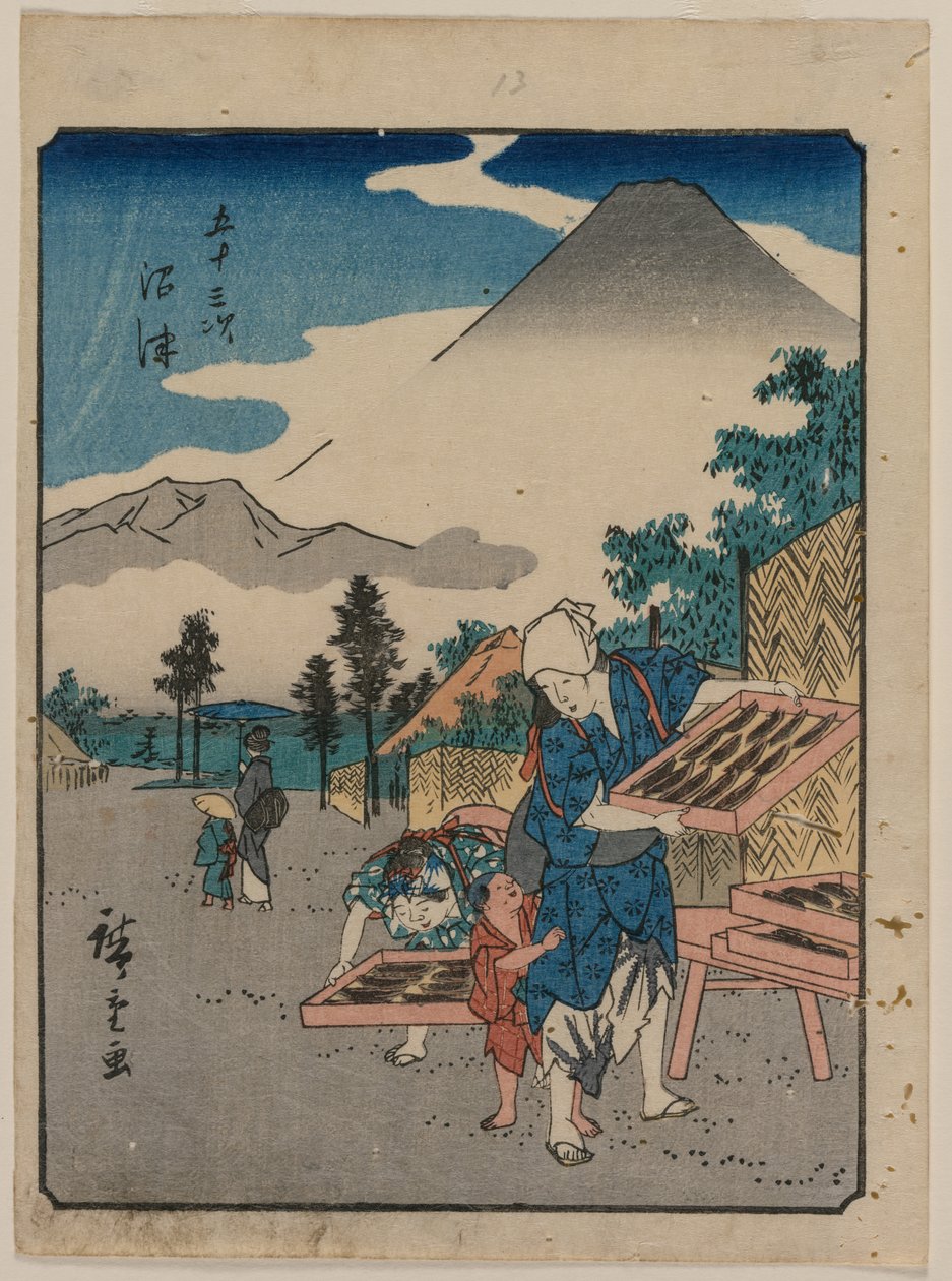 As Cinqüenta e Três Estações dos Tokaido: Numazu, c. 1850 de Ando Hiroshige