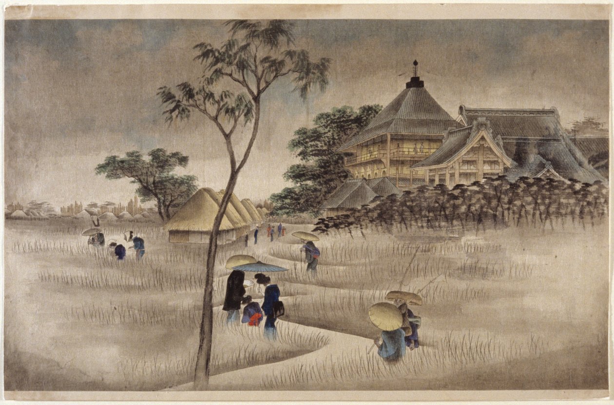 (Grandes Edifícios abaixo) (Igual a 17.218) de Ando or Utagawa Hiroshige
