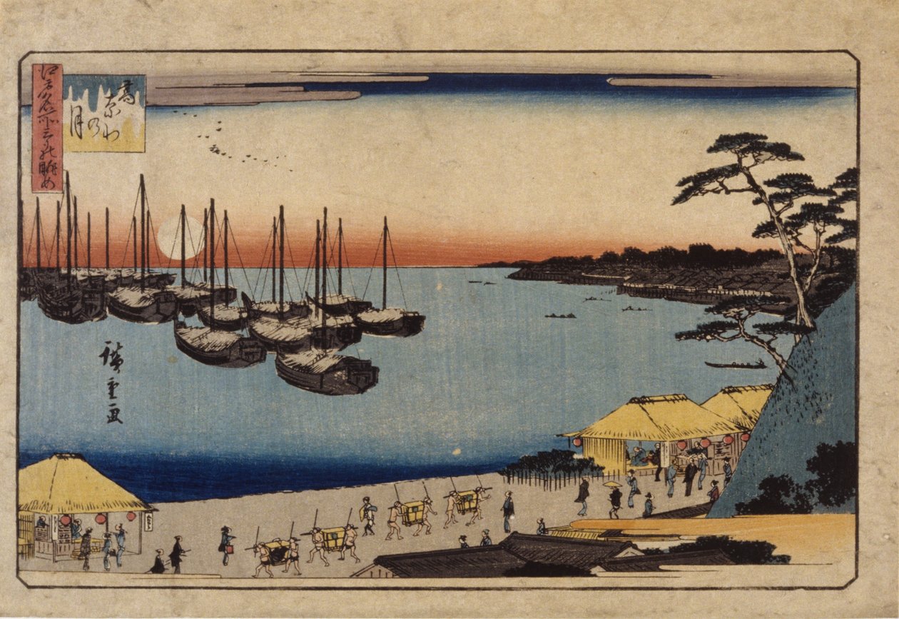(Veleiros no Porto) de Ando or Utagawa Hiroshige