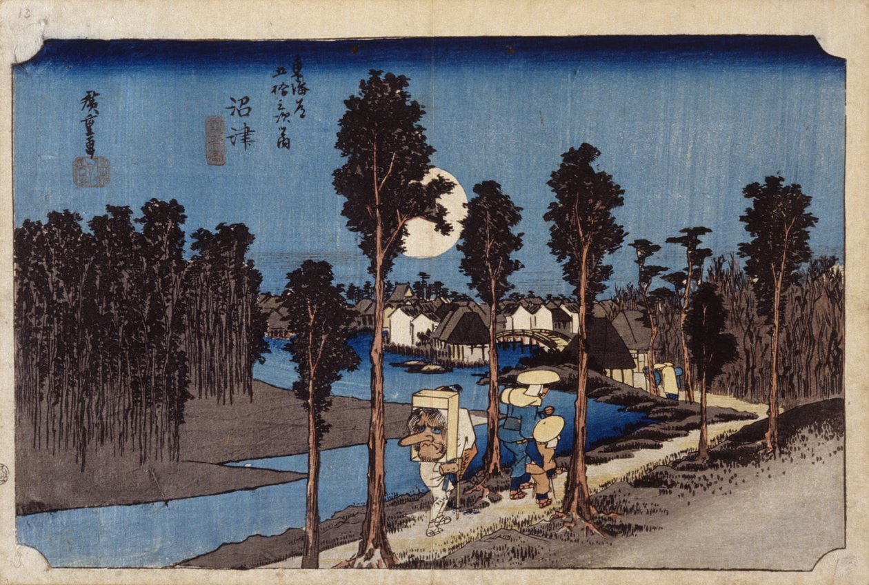 Cena do anoitecer em Numazu, #13 (impressão em bloco de madeira) de Ando or Utagawa Hiroshige