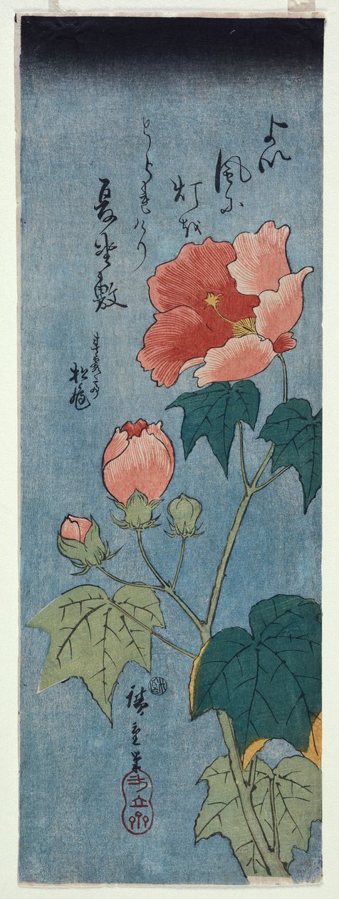 Papoilas Floridas, Tanzaku de Ando or Utagawa Hiroshige