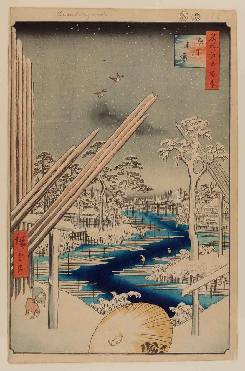 Fukagawa Lumberyards de Ando or Utagawa Hiroshige
