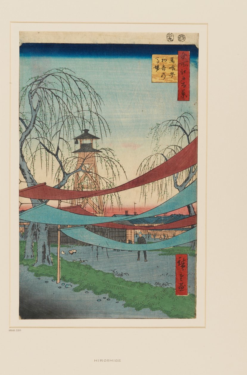 Campo de equitação de Hatsune, Bakuro-chō de Ando or Utagawa Hiroshige