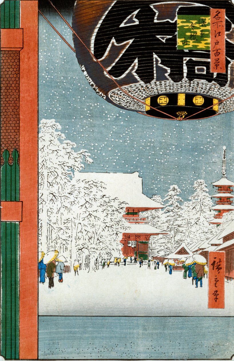 Templo Kinryuzan em Asakusa, da série "Cem vistas de lugares famosos em Edo" de Ando or Utagawa Hiroshige