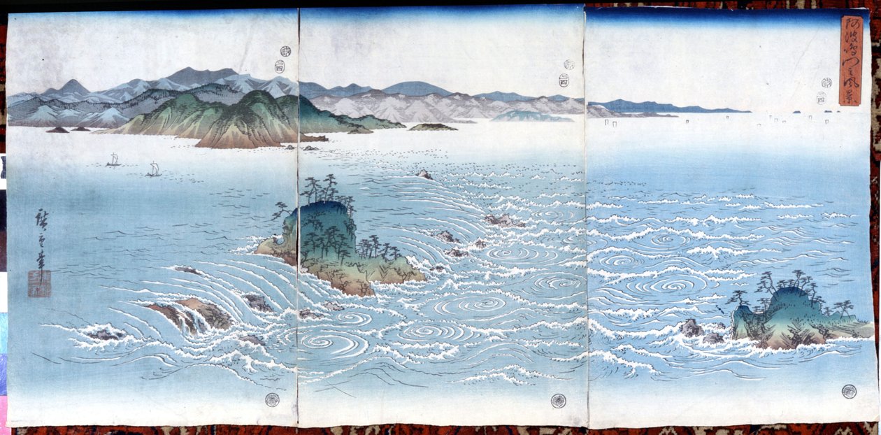 Naruto Gorges a Awa, sd. Impressões de Katswshika (Utagawa) Hiroshige (1797-1858). de Ando or Utagawa Hiroshige