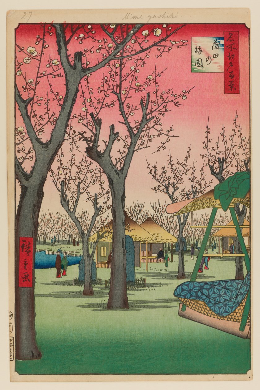 Jardim das Ameixas, Kamata (Kamata no Umezono) de Ando or Utagawa Hiroshige
