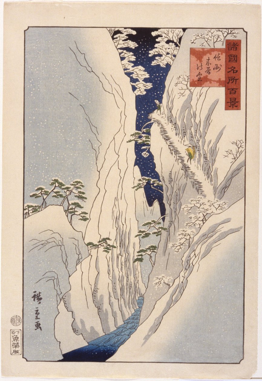 Neve em Kiso Shinano de Ando or Utagawa Hiroshige