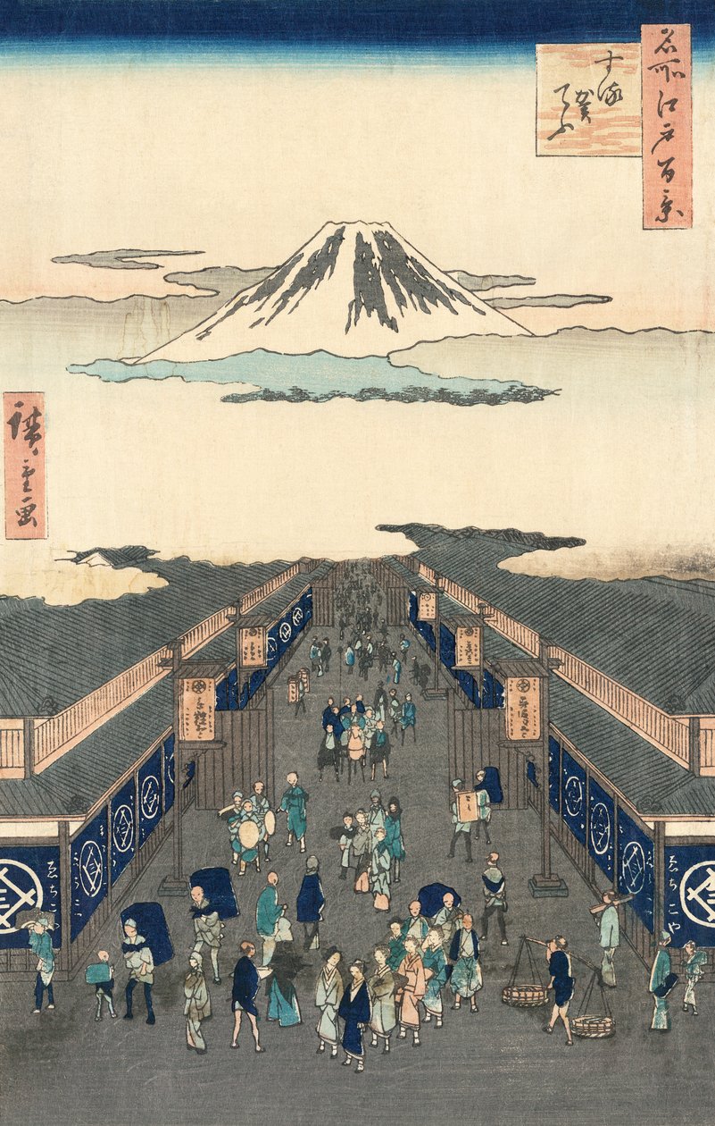 Rua Suruga-cho em Tóquio por Ando Hiroshige de Ando or Utagawa Hiroshige