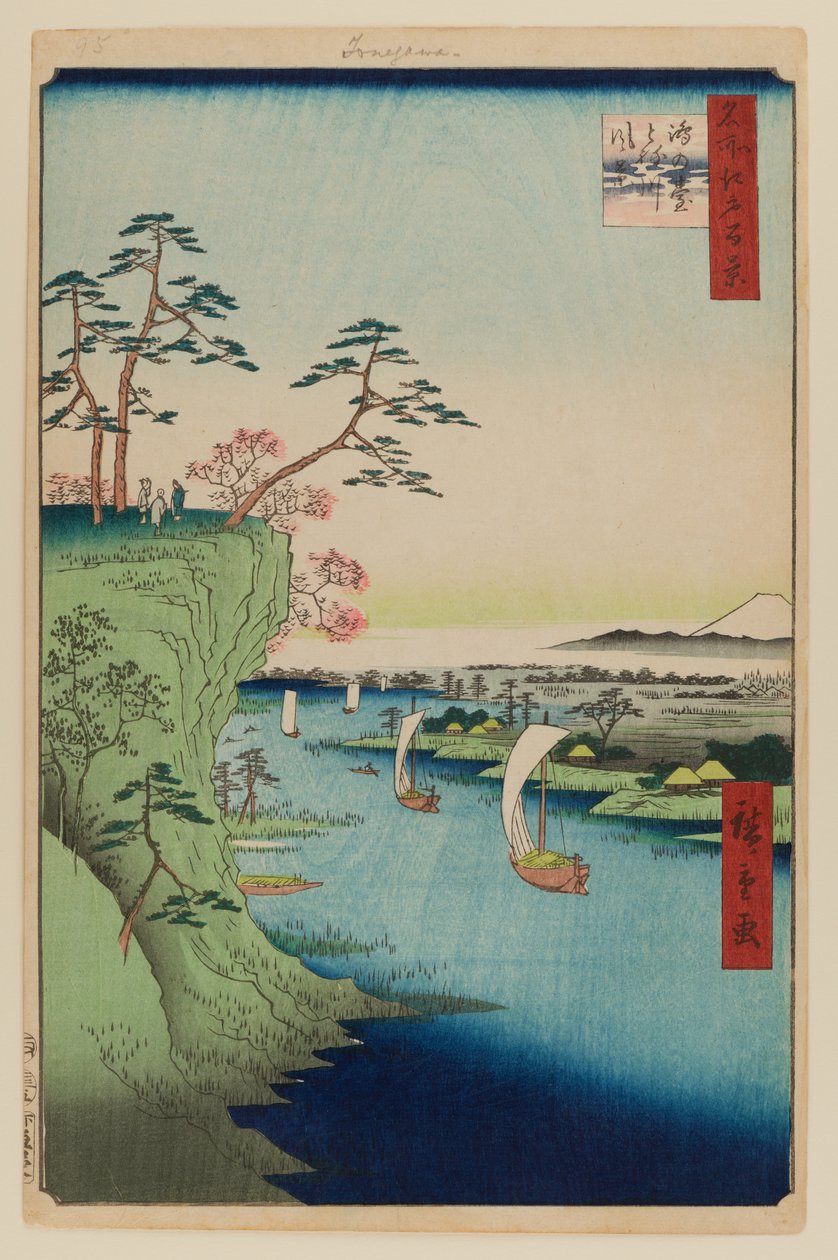 Vista de Konodai e do rio Tone de Ando or Utagawa Hiroshige