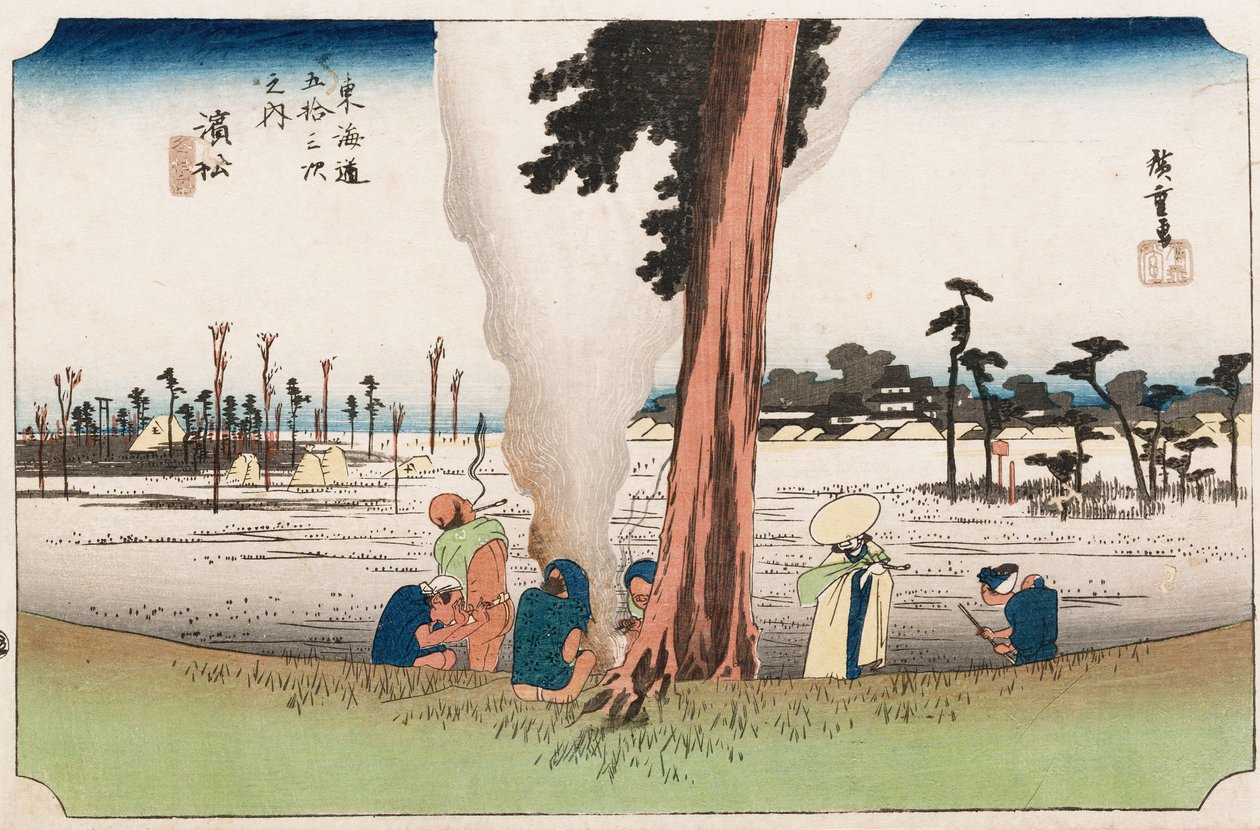 Winter View, Hamamatsu, da série "As Cinqüenta e Três Estações do Tokaido", c.1834 de Ando or Utagawa Hiroshige