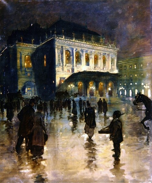 Casa de Ópera, Budapeste (óleo sobre tela) de Andor Dudits