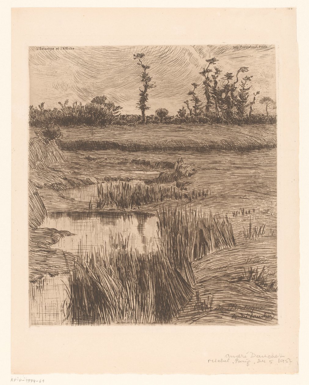 Paisagem na Bretanha Coin de Bretagne (título no objeto) de André Dauchez