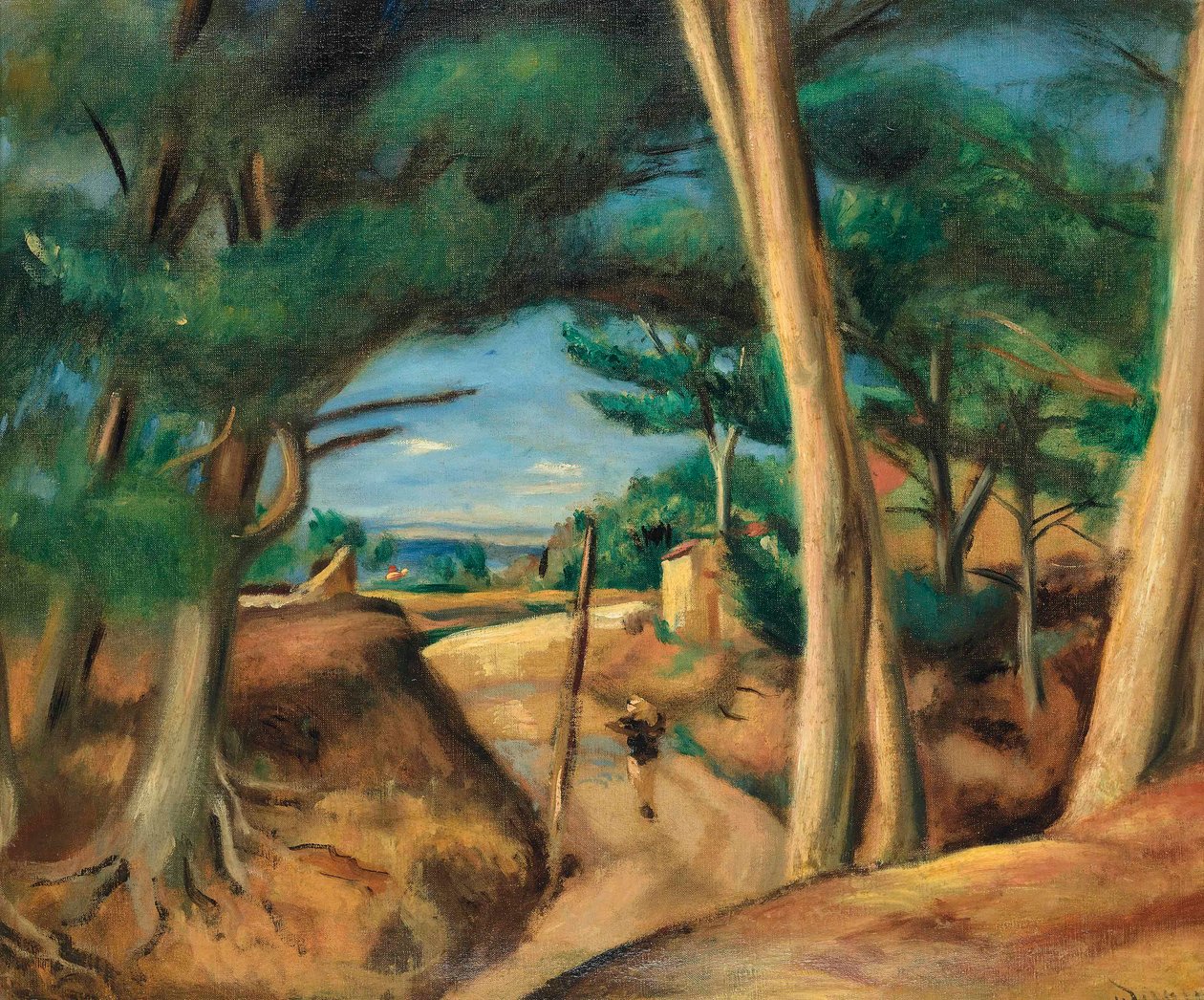 Estrada animada em Les Lecques de Andre Derain