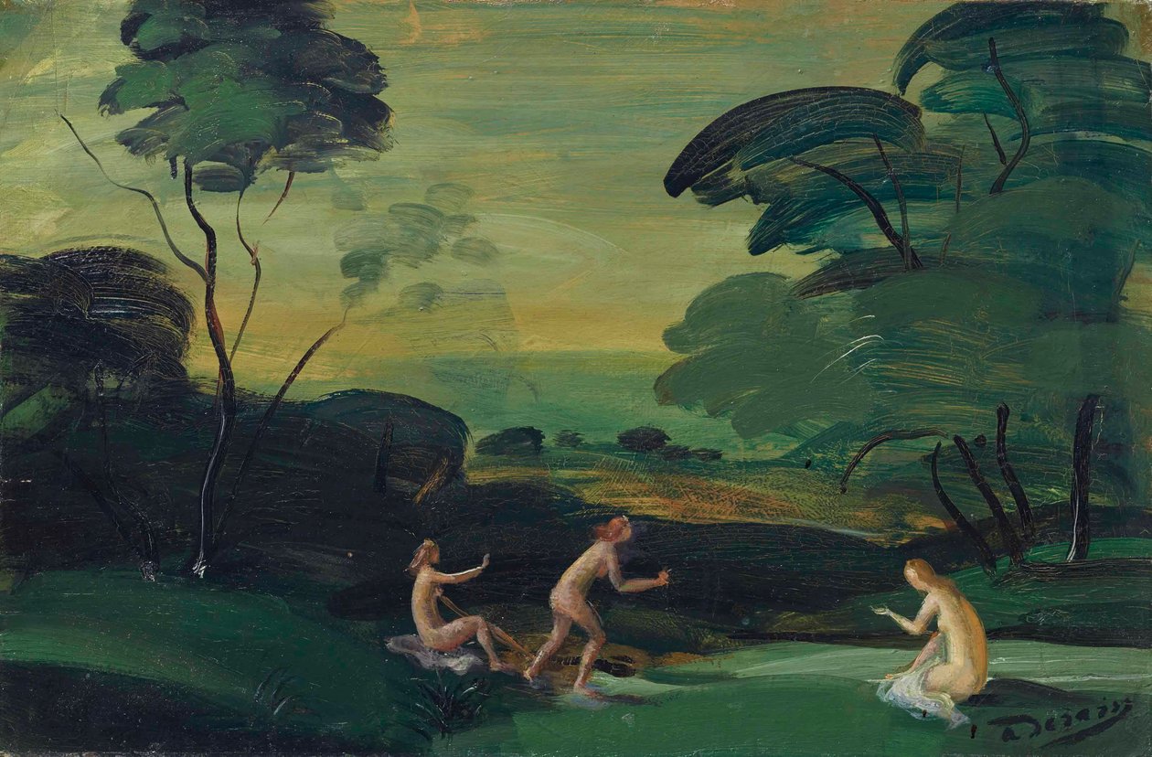 Três ninfas a banharem-se de Andre Derain