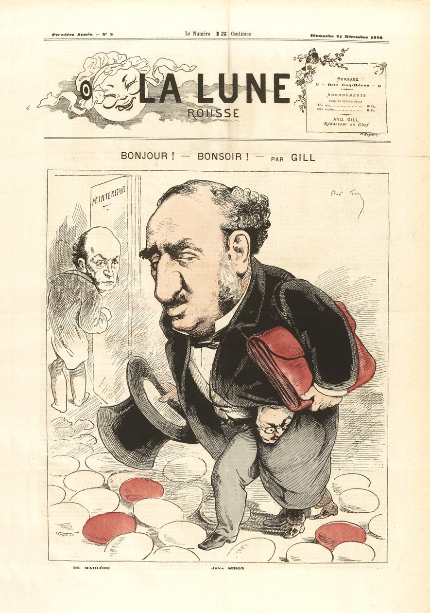 André Gill - Olá! Boa noite! - A Lua Vermelha (24 de dezembro de 1876) de Andre Gill