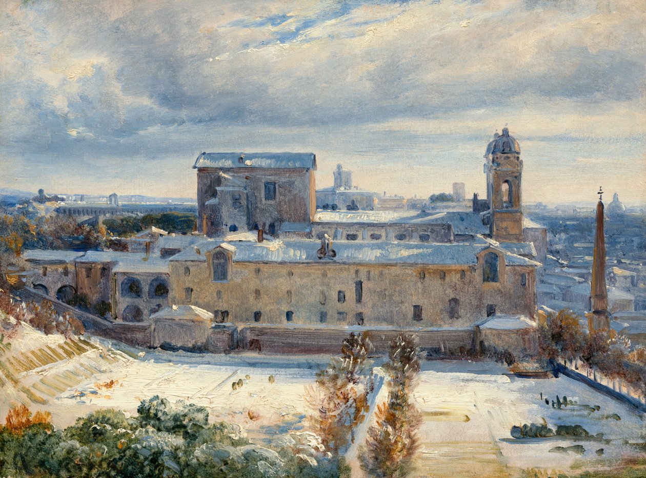 Santa Trinità dei Monti na neve de André Giroux