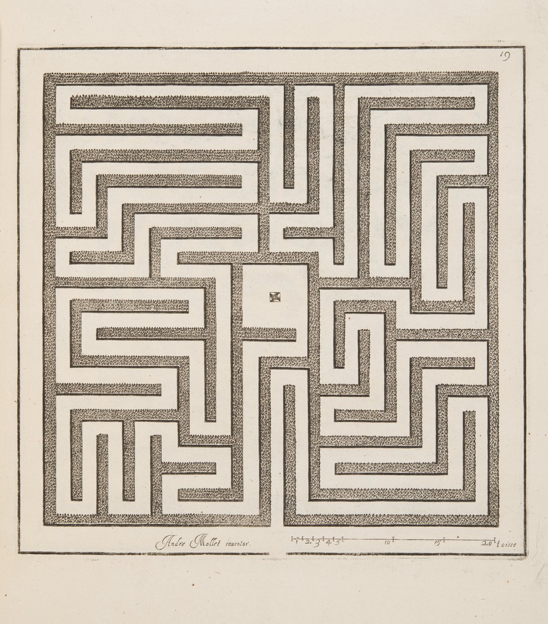 Design para Parterre, do Theatre des Plans et Jardinages, pub.1652 (gravura) de André Mollet