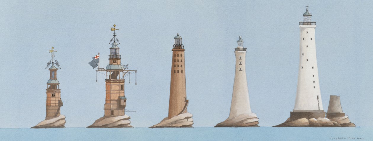 As luzes de Eddystone, Plymouth, Devon, Reino Unido de Andras Kaldor