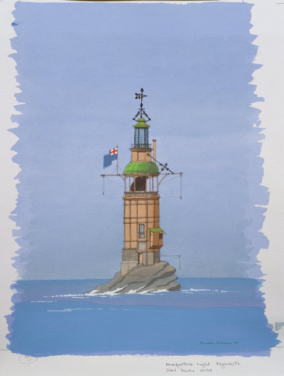 O segundo farol de Eddystone, Plymouth, Devon de Andras Kaldor