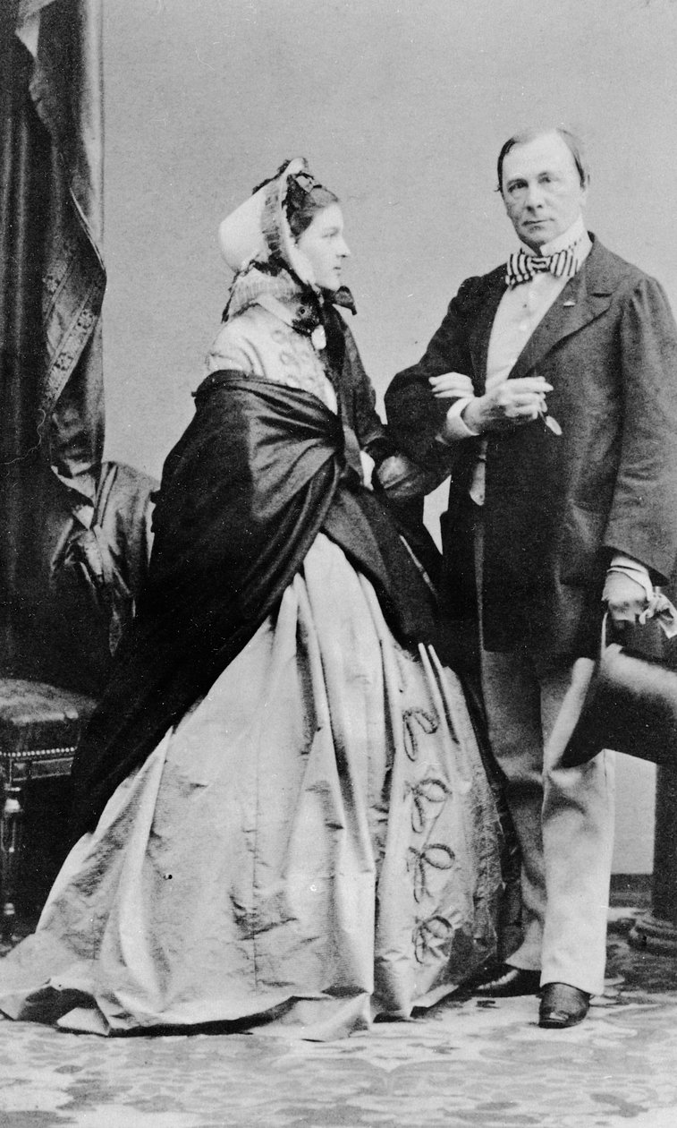 Emile de Girardin e sua esposa Delphine Gay, c.1850 de Andre Adolphe Eugene Disderi
