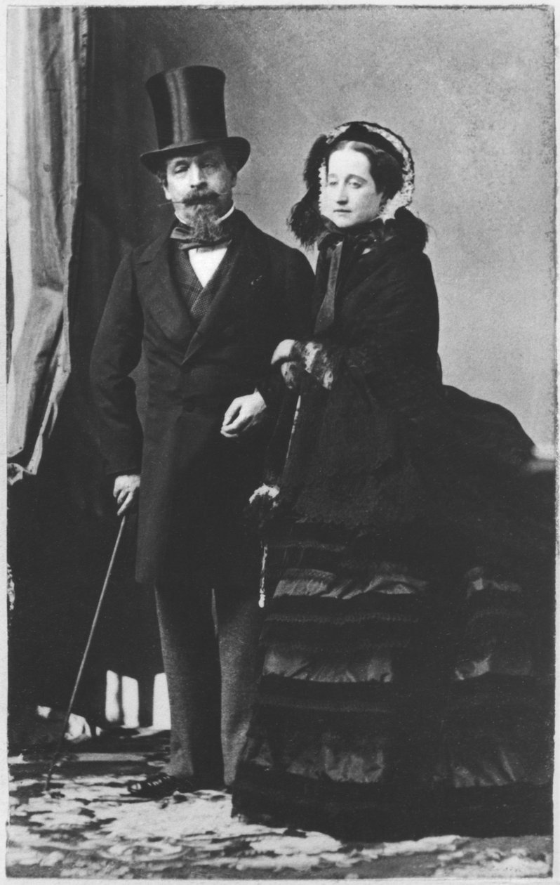Imperador Napoleão III e Imperatriz Eugenie, c.1865 (fotografia sépia) de Andre Adolphe Eugene Disderi