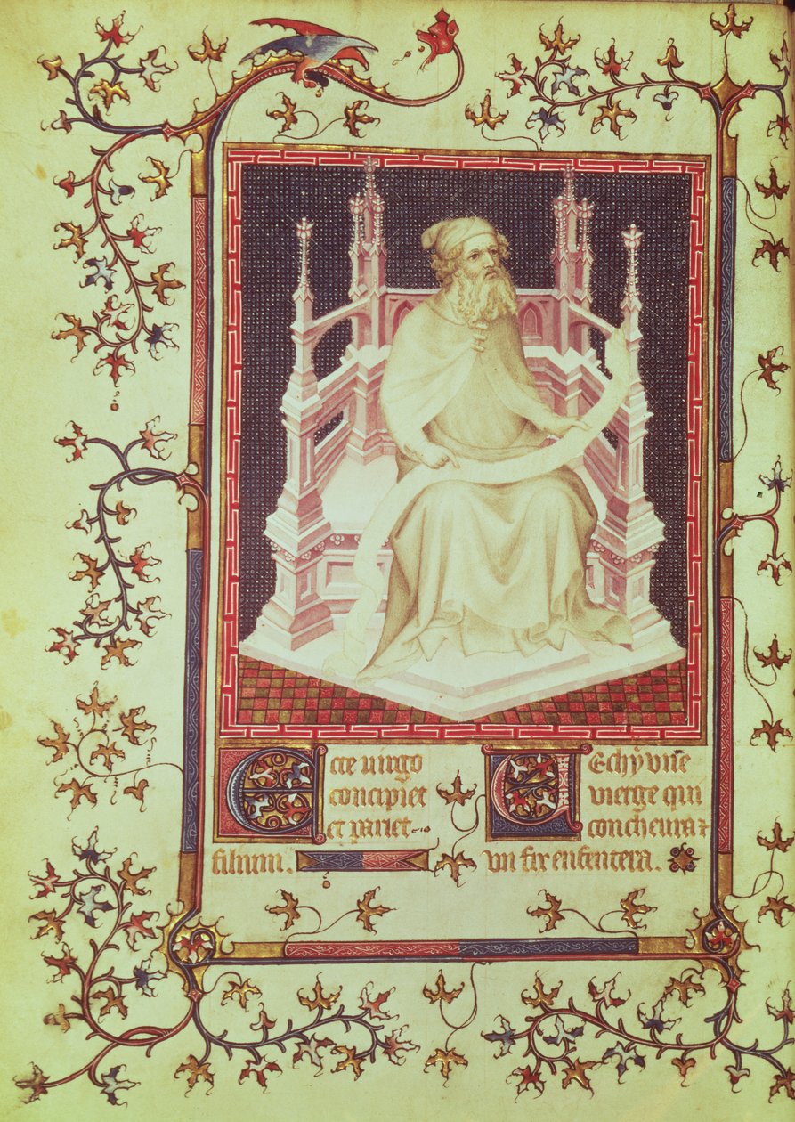 Sra. Fr 13091 f.11v O Profeta Isaías, do Saltério de Jean, Duque de Berry, c.1386 de Andre Beauneveu