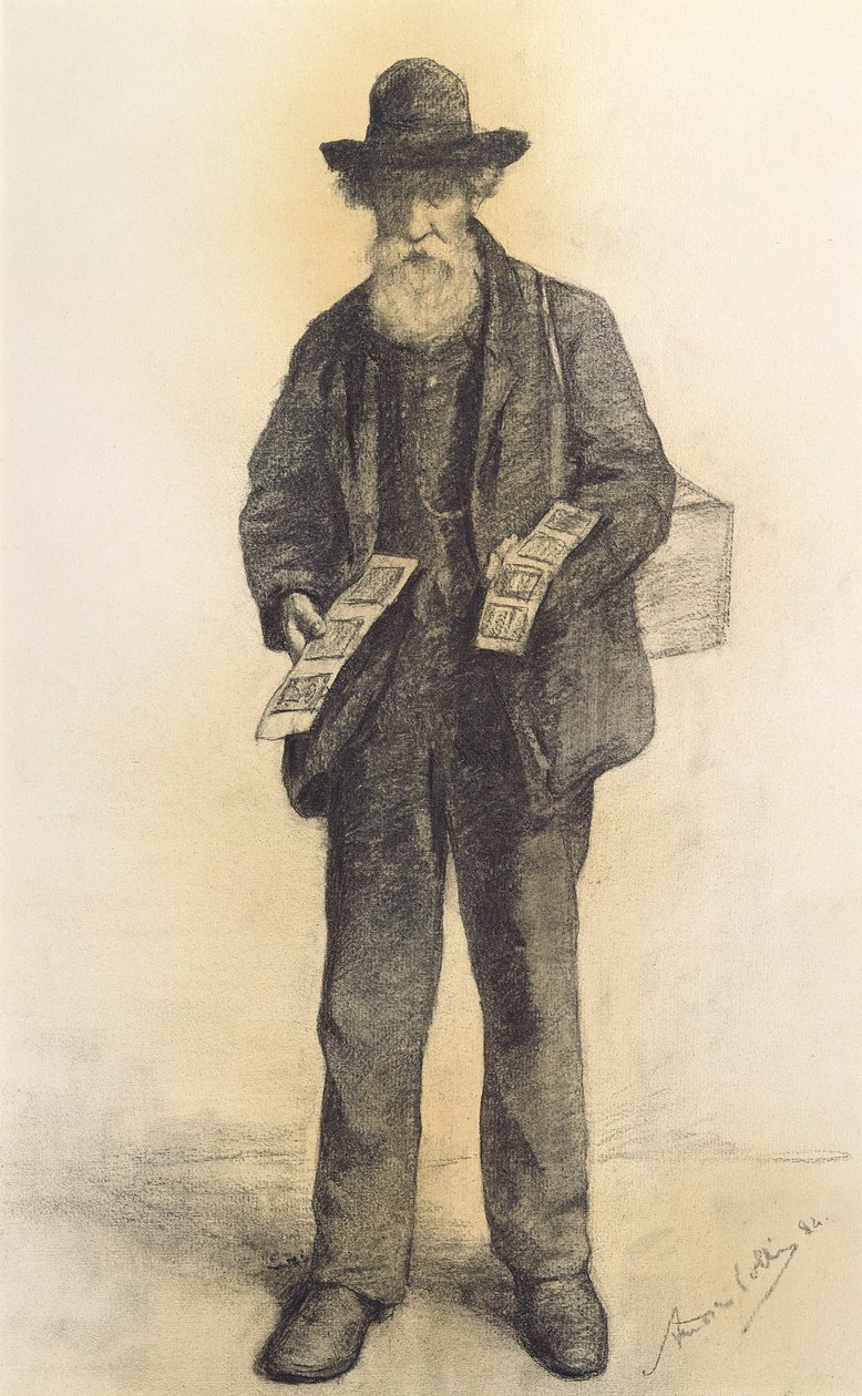 O lápis Pedlar e carvão em papel de Andre Collin