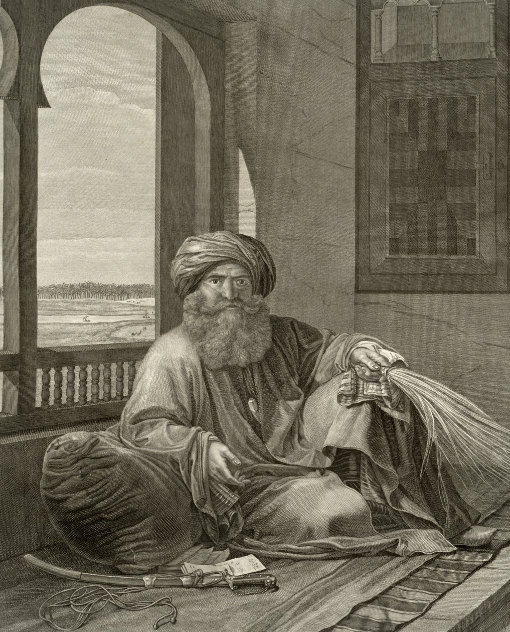 Mourad Bey, de Volume II Trajes e retratos de &39;Descrição do Egito&39;, gravada por Nicolas Ponce (1746-1831) pub. sob as ordens de Napoleão, 1822 de Andre Dutertre