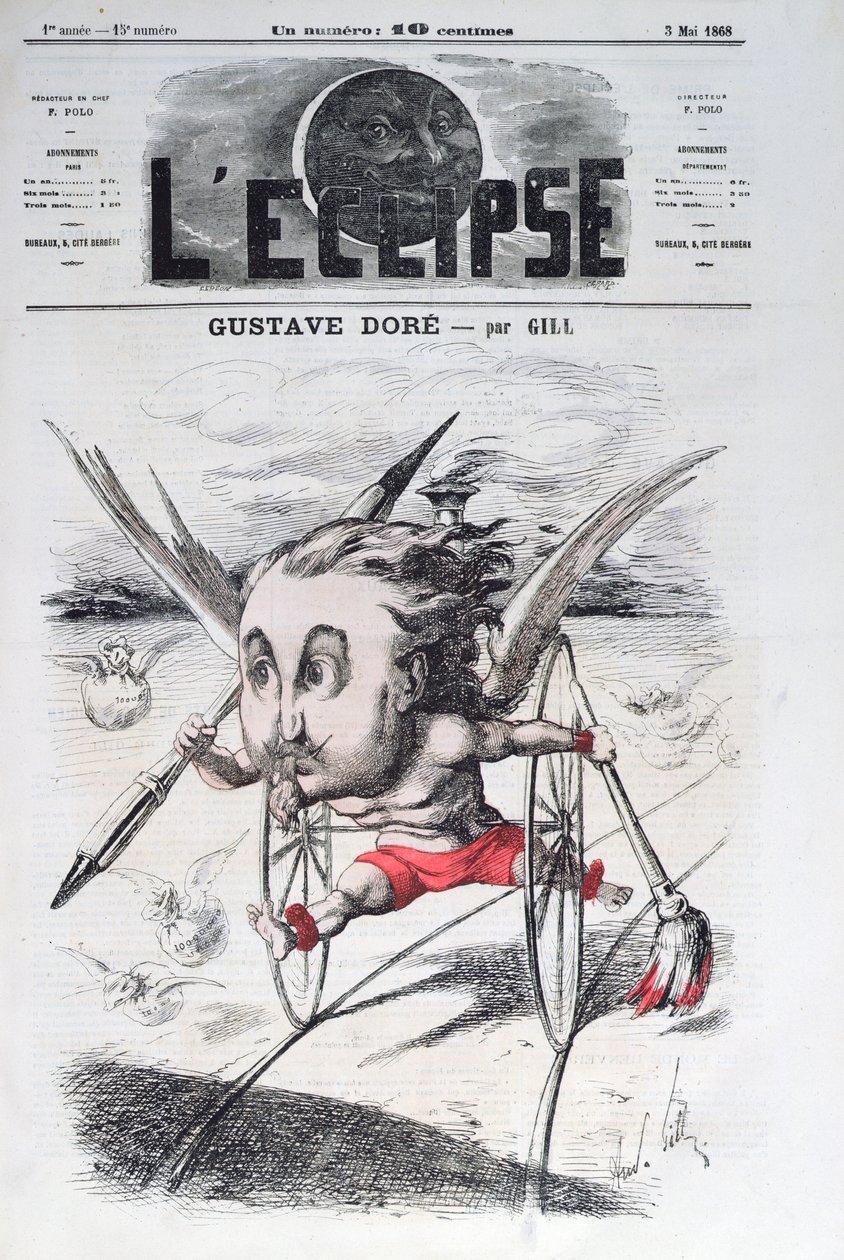 Gustave Dore (1832-83), capa da revista &39;L&39;Eclipse&39;, 3 de maio de 1868 de Andre Gill