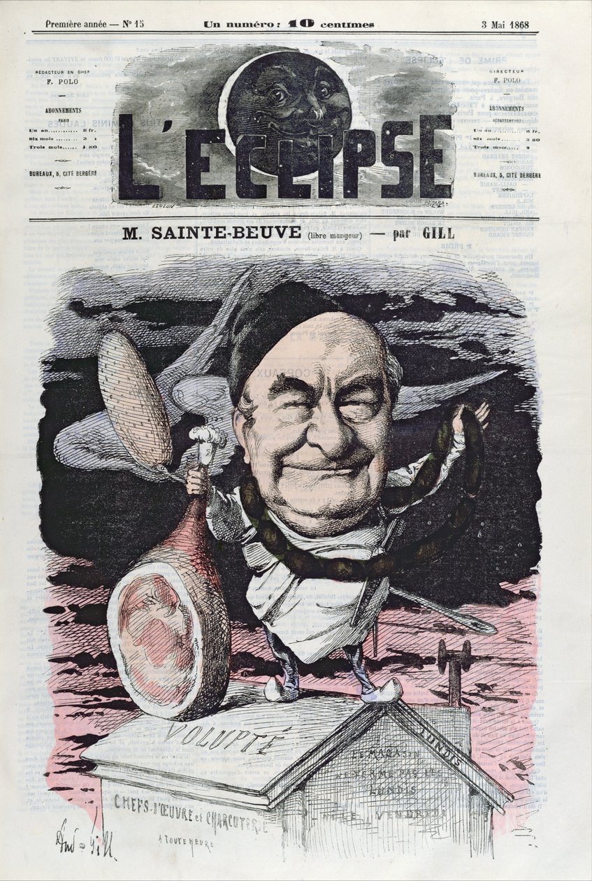 &39;Monsieur Sainte-Beuve (comedor desinibido)&39; de &39;l&39;Eclipse&39;, publicado em 3 de maio de 1868 de Andre Gill