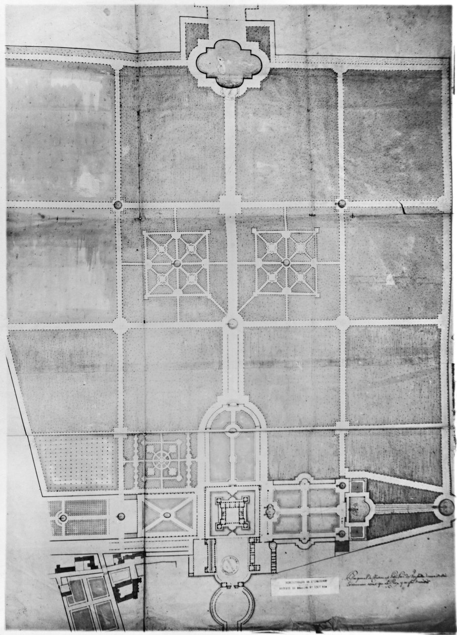 Plano das primeiras obras em Versalhes de Andre Le Notre