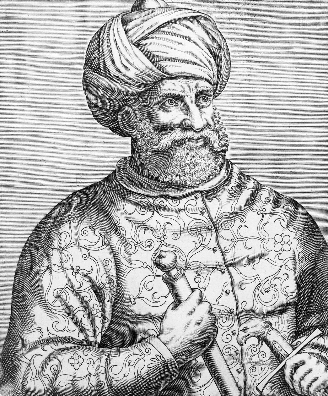 Barbarossa, ilustração de "True Purts and Lives of Illustrious Men" de Andre Thevet, 1584 de Andre Thevet