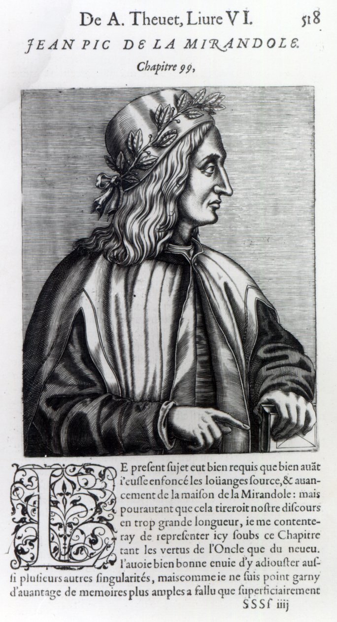 Giovanni Pico della Mirandola, de &39;Les Vrais Pourtraits et vie des hommes illustres&39; de Andre Thevet, 1584 de Andre Thevet
