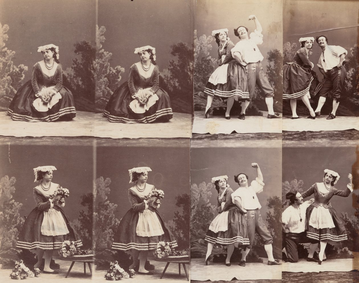 Eugénie Schlosser e Coralli, 1863. de Andre Adolphe Eugene Disderi
