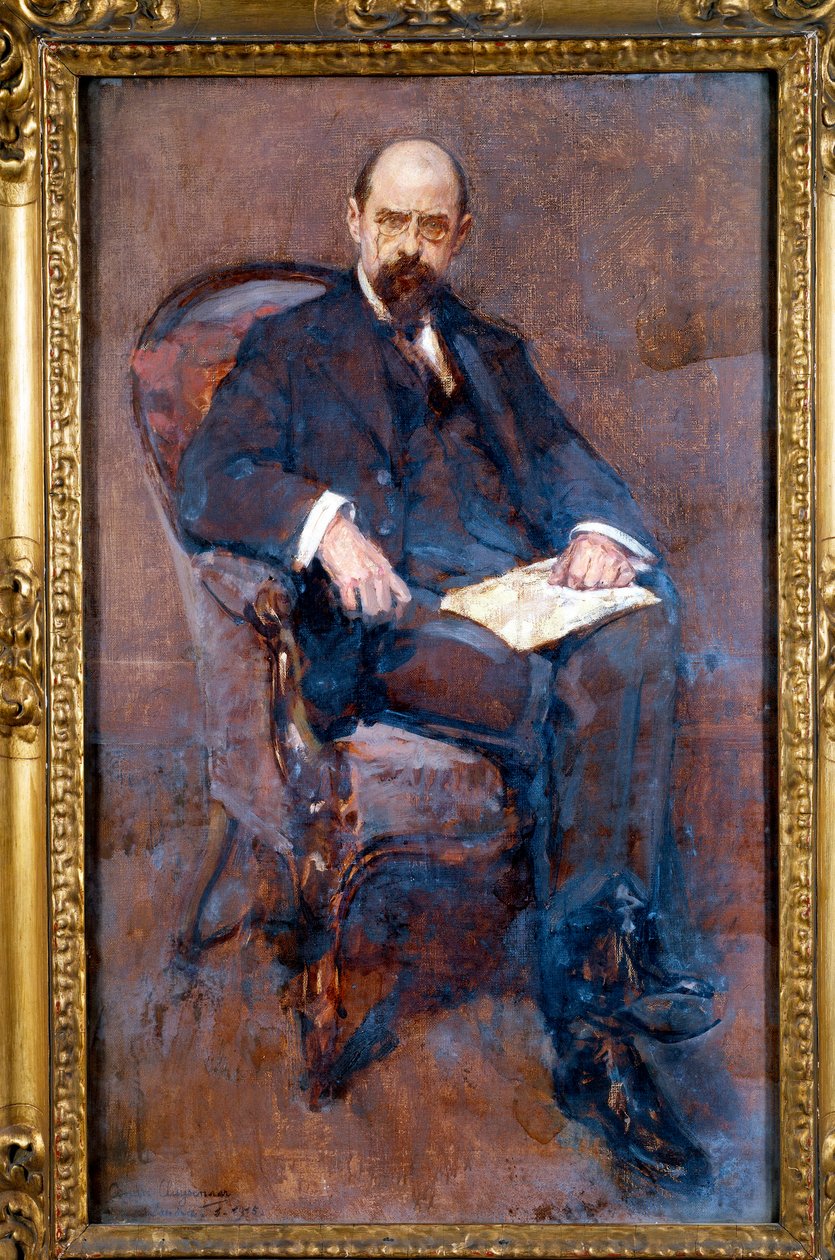 Retrato de Emile Vandervelde (1866-1938) político belga, deputado socialista Esquisse d