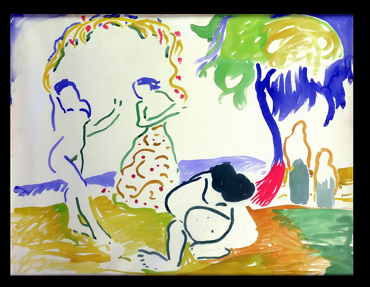Banhistas, c.1905 (aguarela sobre papel) de Andre Derain