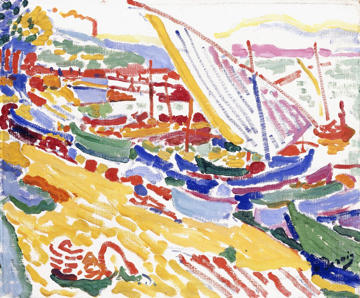 Os barcos no porto de Collioure de Andre Derain