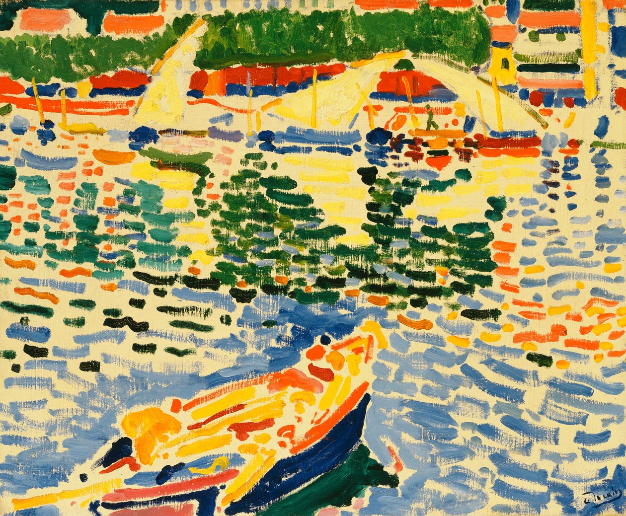 Barcos no porto de Collioure, c.1905 (óleo sobre tela) de Andre Derain