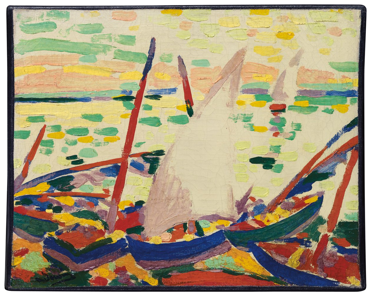 Barcos na praia em Collioure; Bateaux sur la plage a Collioure de Andre Derain