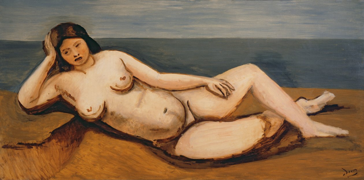 Grande nu reclinado, c.1926-27 (óleo sobre tela) (ver também 287579) de Andre Derain
