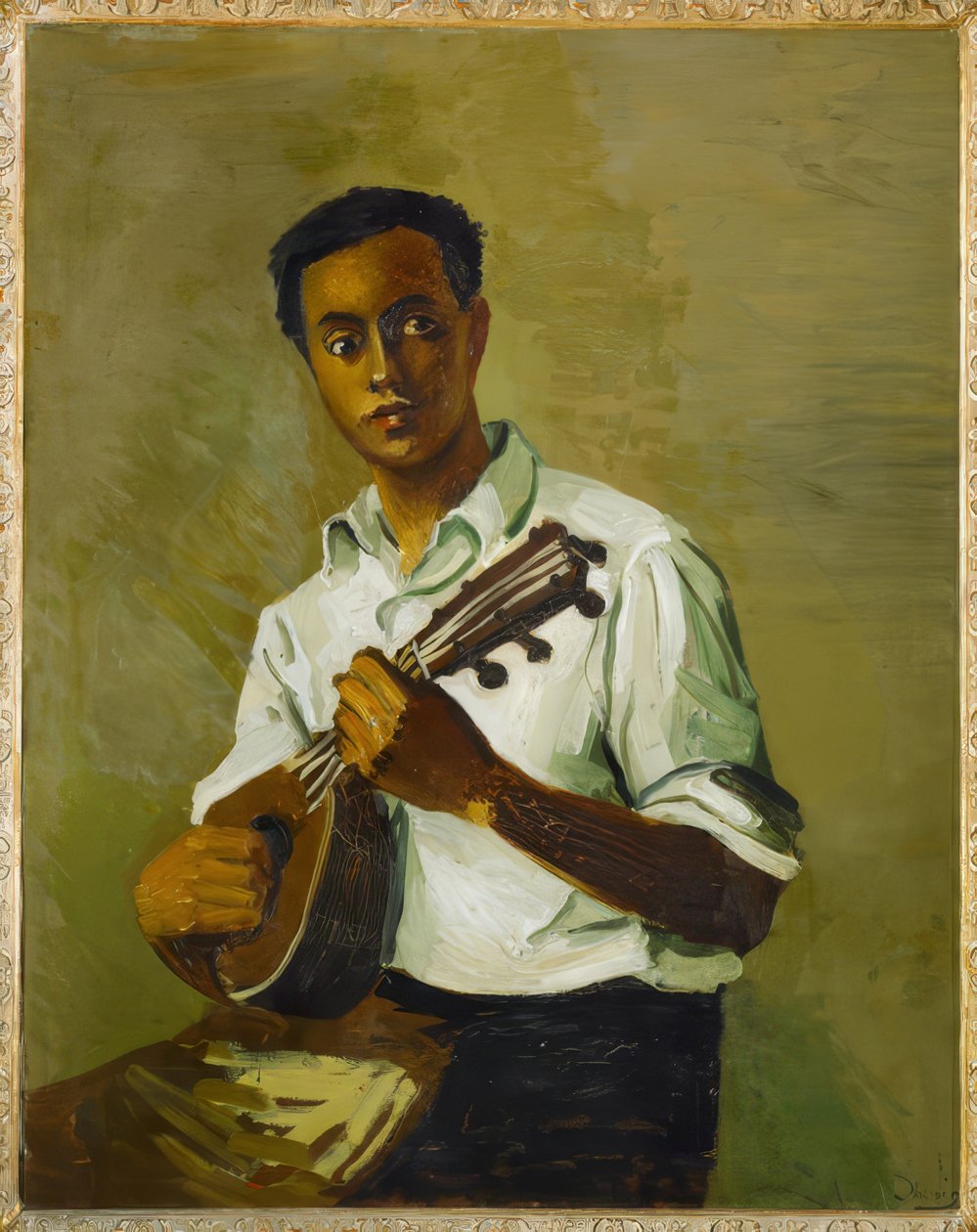 Preto com um bandolim de Andre Derain