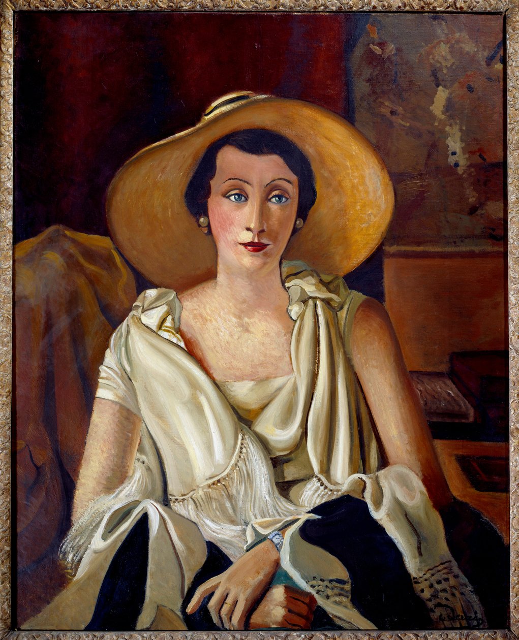 Retrato de Madame Paul Guillaume com o chapéu grande de Andre Derain